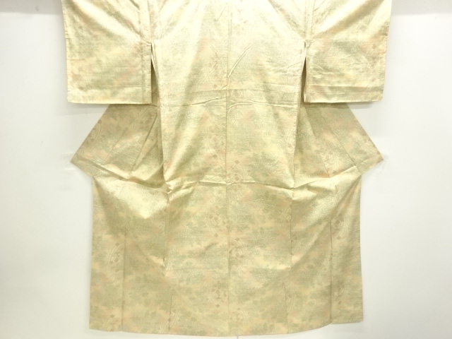 JAPANESE KIMONO / TOKAMACHI TSUMUGI / WOVEN FLORAL PLANTS